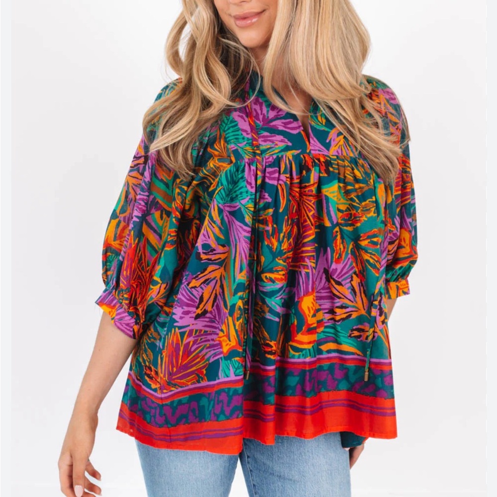 J. Marie The Asher Puff Sleeve Tunic Size Small NWT - Picture 1 of 13